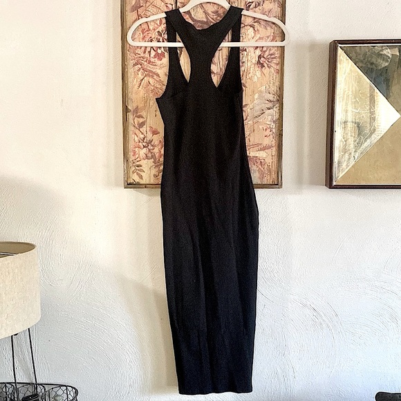 NEW REVOLVE ABOUT US STRETCH BLACK RIBBED BODYCON MIDI DRESS XS - Picture 4 of 16